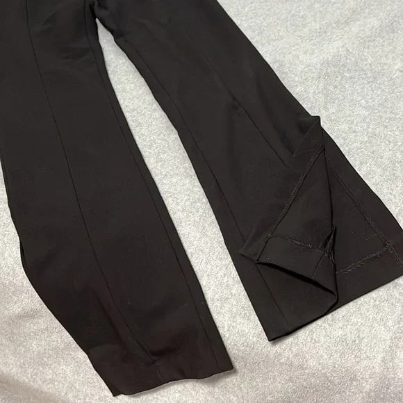 Zara High Rise Trouser Pants Large BlackSide Slit Office Career - Picture 2 of 12